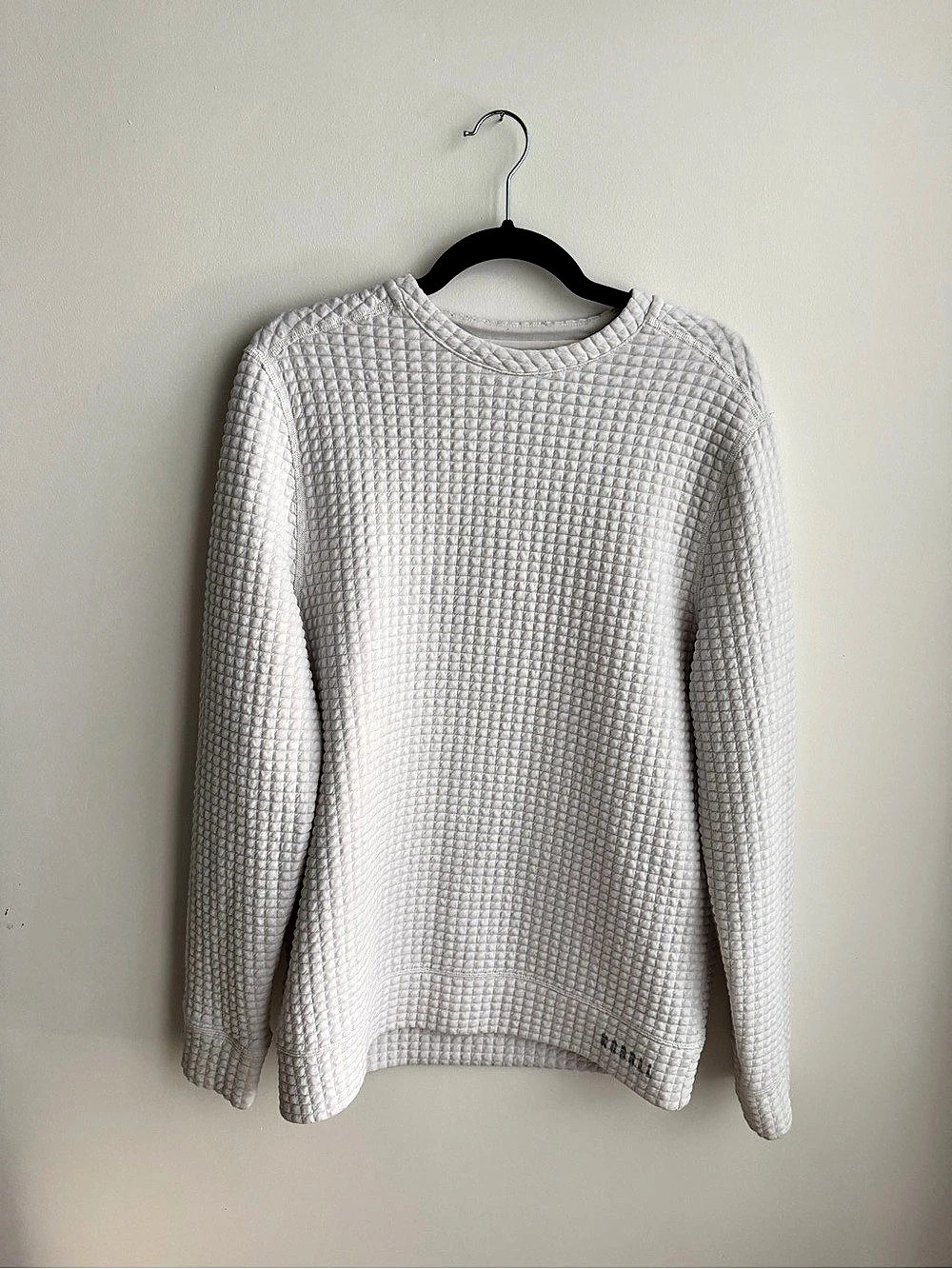 NOBULL Men’s Quilted Pullover Crewneck Sweater in White